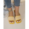 image:imageGORGLITTER Womens Pearl Sandals Rhinestone Sparkly Flat Sandal Wedding Dressy Scattered Sequin Open Toe Slide ShoesYellow