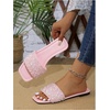 image:imageGORGLITTER Womens Sparkly Rhinestone Flat Sandals Dressy Cute Boho Trendy Square Toe Wedding Summer Slides ShoesLight Pink 2