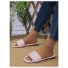 image:imageGORGLITTER Womens Sparkly Rhinestone Flat Sandals Dressy Cute Boho Trendy Square Toe Wedding Summer Slides ShoesLight Pink 2