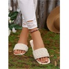 image:imageGORGLITTER Womens Sparkly Rhinestone Flat Sandals Summer Vacation Glitter Square Toe Wedding Dress Shoes Slide SandalsWhite C