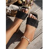 image:imageGORGLITTER Womens Sparkly Summer Sandals 2026 Rhinestone Bling colorful Square Toe Wedding Flats Slides ShoesBlack