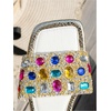 image:imageGORGLITTER Womens Sparkly Summer Sandals 2026 Rhinestone Bling colorful Square Toe Wedding Flats Slides ShoesWhite