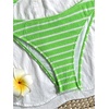 image:imageGORGLITTER Womens Strapless Bandeau Swimsuit High Waisted Thong Textured Bikini Set Bathing SuitGreen and White