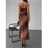image:imageGORGLITTER Womens Strapless Mesh Dinner Cocktail Tube Maxi Dress Y2K Summer Wedding Guest Sunset Prom Beach SundressesBrown Ombre