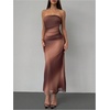 image:imageGORGLITTER Womens Strapless Mesh Dinner Cocktail Tube Maxi Dress Y2K Summer Wedding Guest Sunset Prom Beach SundressesBrown Ombre