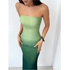image:imageGORGLITTER Womens Strapless Mesh Dinner Cocktail Tube Maxi Dress Y2K Summer Wedding Guest Sunset Prom Beach SundressesGreen
