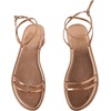 image:imageGORGLITTER Womens Strappy Flat Sandals Ankle Strap Open Toe Dressy Wedding Guest Summer Flats SandalChampagne