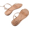 image:imageGORGLITTER Womens Strappy Flat Sandals Ankle Strap Open Toe Dressy Wedding Guest Summer Flats SandalChampagne