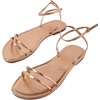 image:imageGORGLITTER Womens Strappy Flat Sandals Ankle Strap Open Toe Dressy Wedding Guest Summer Flats SandalChampagne
