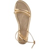 image:imageGORGLITTER Womens Strappy Flat Sandals Ankle Strap Open Toe Dressy Wedding Guest Summer Flats SandalGold