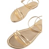 image:imageGORGLITTER Womens Strappy Flat Sandals Ankle Strap Open Toe Dressy Wedding Guest Summer Flats SandalGold