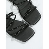 image:imageGORGLITTER Womens Strappy Flat Sandals Cute Dressy Open Toe Slip on Slide SandalsBlack