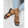 image:imageGORGLITTER Womens Strappy Flat Sandals Cute Dressy Open Toe Slip on Slide SandalsBlack