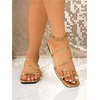 image:imageGORGLITTER Womens Strappy Flat Sandals Cute Dressy Open Toe Slip on Slide SandalsGold Strap
