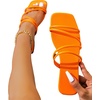image:imageGORGLITTER Womens Strappy Flat Sandals Cute Dressy Open Toe Slip on Slide SandalsOrange