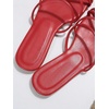 image:imageGORGLITTER Womens Strappy Flat Sandals Cute Dressy Open Toe Slip on Slide SandalsRed