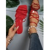 image:imageGORGLITTER Womens Strappy Flat Sandals Cute Dressy Open Toe Slip on Slide SandalsRed