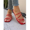 image:imageGORGLITTER Womens Strappy Flat Sandals Cute Dressy Open Toe Slip on Slide SandalsRed Strappy