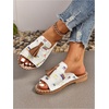 image:imageGORGLITTER Womens colorful Summer Sandals 2026 Boho Colorful Mexican Vacation Flats Slides ShoesWhite