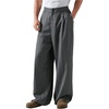 image:imageGORGLITTER Mens Baggy Casual Pleated Striped Dress Pants 2025 Wide Leg Trousers with PocketsDark Grey