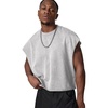 image:imageGORGLITTER Mens Dolman Sleeve Crop Vest Top T Shirts Crewneck Loose Pullover Tank TopsSolid Light Grey