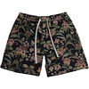 image:imageGORGLITTER Mens Floral Embroidery Drawstring Shorts Graphic Paisley Casual Gym ShortsBlack