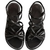 image:imageGORGLITTER Womens Bow Flat Sandals Dressy Formal Cute Strappy Ankle Strap Open Toe Summer Beach Sandals 2026Black Strappy