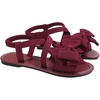 image:imageGORGLITTER Womens Bow Flat Sandals Dressy Formal Cute Strappy Ankle Strap Open Toe Summer Beach Sandals 2026Burgundy