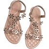 image:imageGORGLITTER Womens Butterfly Strappy Clear Glitter Ankle Sandals Dressy 2025 Cute Summer Wedding Bridal Flats SandalRose Gold