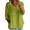image:imageGORGLITTER Womens Lace 34 Sleeve Flowy Tunic Tops Dressy Loose Fit V Neck Eyelet Babydoll Peplum Top Peasant BlouseGreen