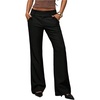 image:imageGORGLITTER Womens Low Rise Dress Pants Wide Leg Trousers Business Casual Work Dressy Low Waisted Straight Slacks PantsSolid Black