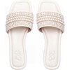 image:imageGORGLITTER Womens Sparkly Rhinestone Flat Sandals Summer Vacation Glitter Square Toe Wedding Dress Shoes Slide SandalsBeige C