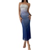 image:imageGORGLITTER Womens Strapless Mesh Dinner Cocktail Tube Maxi Dress Y2K Summer Wedding Guest Sunset Prom Beach SundressesDark Wash