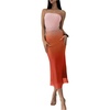 image:imageGORGLITTER Womens Strapless Mesh Dinner Cocktail Tube Maxi Dress Y2K Summer Wedding Guest Sunset Prom Beach SundressesOrange and Pink