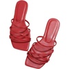 image:imageGORGLITTER Womens Strappy Flat Sandals Cute Dressy Open Toe Slip on Slide SandalsRed