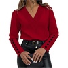 image:imageGORGLITTER Womens V Neck Work Blouse Color Block Button Long Sleeve Office Business Dressy Corporate Outfits 2026Burgundy