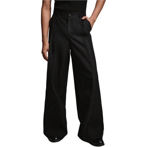 image:imageGORGLITTER Mens Casual Wide Leg Pleated Dress Pants Elastic High Waisted Baggy Streetwear Trousers Business CasualSolid Black 04