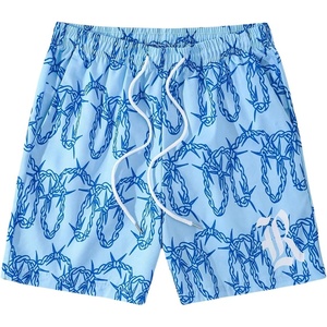 image:imageGORGLITTER Mens Graphic Print Gym Track Shorts Drawstring Waist Pockets Workout Cool ShortsBlue