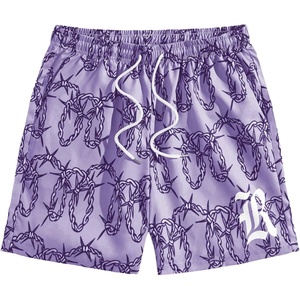 image:imageGORGLITTER Mens Graphic Print Gym Track Shorts Drawstring Waist Pockets Workout Cool ShortsPurple