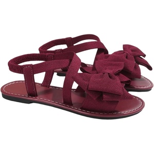 image:imageGORGLITTER Womens Bow Flat Sandals Dressy Formal Cute Strappy Ankle Strap Open Toe Summer Beach Sandals 2026Burgundy