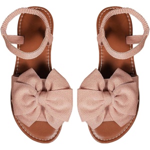 image:imageGORGLITTER Womens Bow Flat Sandals Dressy Formal Cute Strappy Ankle Strap Open Toe Summer Beach Sandals 2026Pink Bow