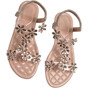 image:imageGORGLITTER Womens Butterfly Strappy Clear Glitter Ankle Sandals Dressy 2025 Cute Summer Wedding Bridal Flats SandalRose Gold