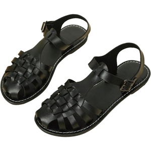 image:imageGORGLITTER Womens Closed Toe Flats Sandals Dressy Huaraches Sandals Ankle Strap Mexicanos Slingback Vacation Work ShoesBlack