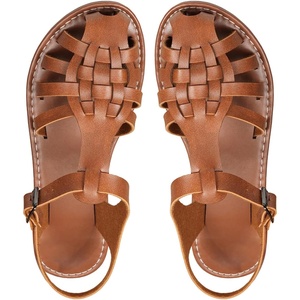 image:imageGORGLITTER Womens Closed Toe Flats Sandals Dressy Huaraches Sandals Ankle Strap Mexicanos Slingback Vacation Work ShoesRust Brown