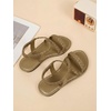 image:imageGORGLITTER Girls Sandals Dressy Ankle Strap Sandal Open Toe Bridal Slides Flats Summer Cute Vacation SandalsApricot Solid