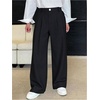 image:imageGORGLITTER Mens Baggy Wide Leg Dress Pants Pleated Work Suit Pants High Waisted Slacks Business Casual TrousersBlack