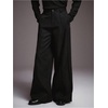 image:imageGORGLITTER Mens Baggy Wide Leg Dress Pants Pleated Work Suit Pants High Waisted Slacks Business Casual TrousersSolid Black
