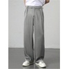 image:imageGORGLITTER Mens Pin Stripe Baggy Dress Pants Wide Leg Business Casual Work Pleated Slacks TrousersDark Grey