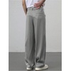 image:imageGORGLITTER Mens Pin Stripe Baggy Dress Pants Wide Leg Business Casual Work Pleated Slacks TrousersDark Grey