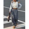 image:imageGORGLITTER Womens Camo Baggy Pants Oversized Wide Leg High Waisted Drawstring Streetwear Camouflage Track Sweat PantsDark Grey